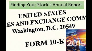 How To Find A Stock's Annual Report: Tutorial Using Investor Relations