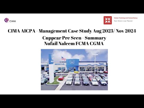 CIMA AICPA Cuppcar Management Case Study Nov 23 Feb 24 #CIMA #AICPA