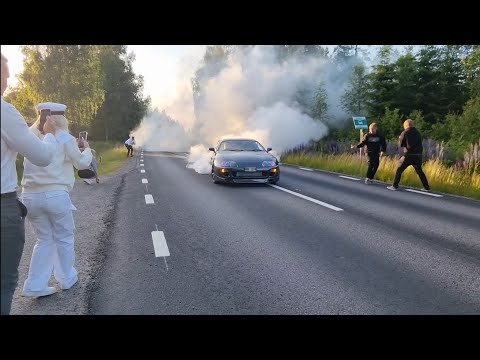 Burnout Supra MK4 670hp to celebrate friends student-graduation
