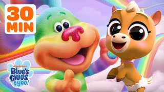 60 MINUTES of Colorful Games! 🎨 w/ Rainbow Puppy & Baby Farm Animals! | Blue's Clues & You!