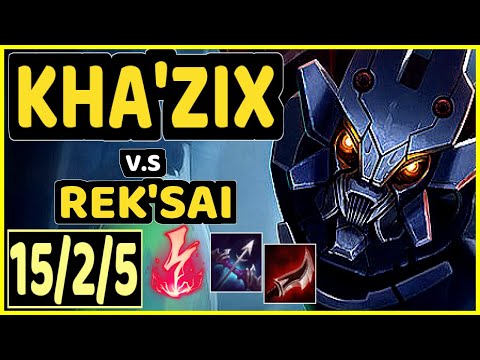 PRIDE (KHA'ZIX) vs REK'SAI - 15/2/5 KDA JUNGLE GAMEPLAY - EUW Ranked GRANDMASTER