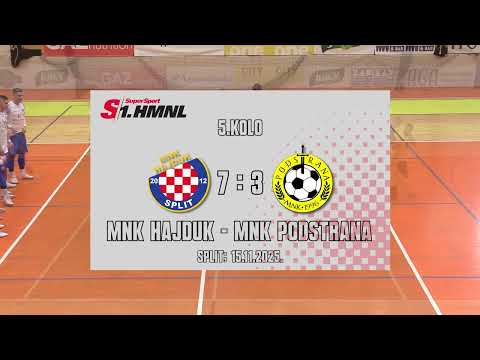 MNK Hajduk 7:3 MNK Podstrana  - 1.HMNL 2025/26 (5.kolo)