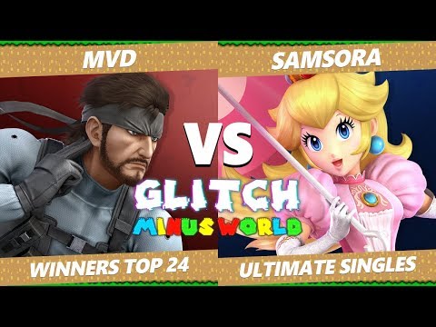 Glitch 7 SSBU - TG MVD (Snake) VS eUnited Samsora (Peach) Smash Ultimate W. Round of 24