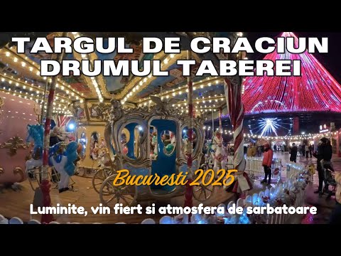 Plimbare Nocturnă prin Târgul de Crăciun Drumul Taberei | Cel Mai Frumos din București? 🌟
