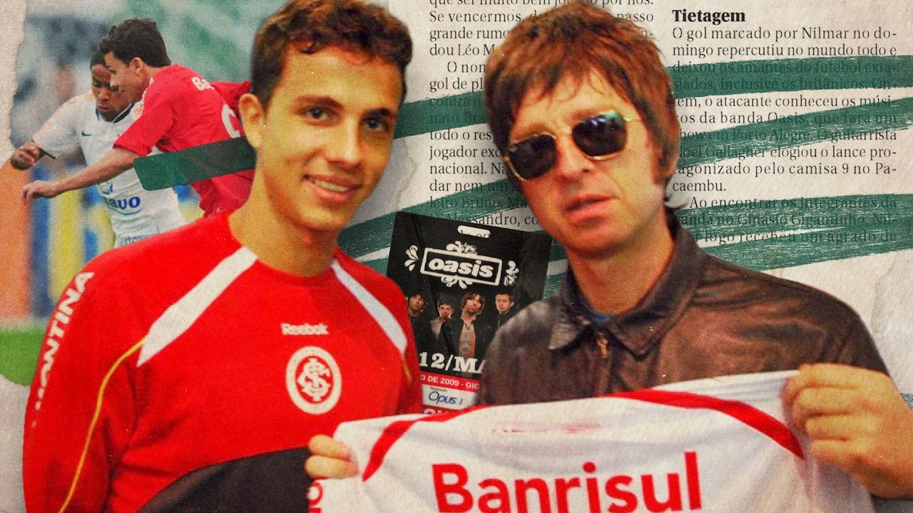 O encontro aleatório entre o Oasis e o atacante Nilmar, do Internacional