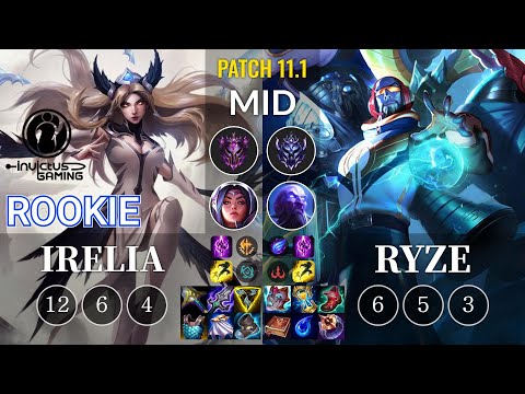 IG Rookie Irelia vs Ryze Mid - KR Patch 11.1