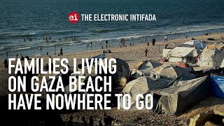 Families living on Gaza beach have nowhere to go