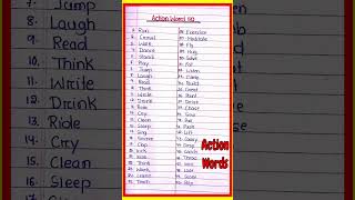 50 Action Words l Action Verbs l Action Words in English l Action Words l
