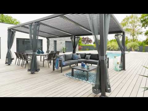 Zahradní hliníkový altán LUXURY 7,2x3 m (grafit)