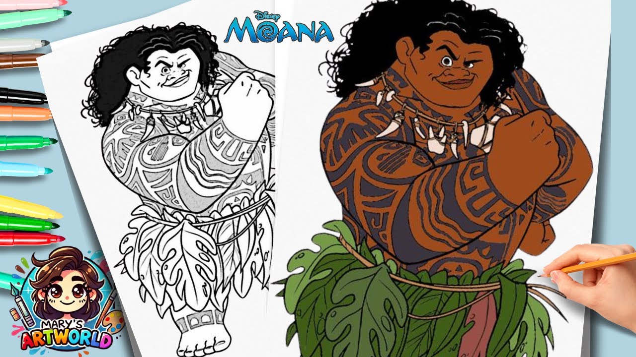 How to Draw Maui from Moana 2 | Easy Disney Drawing Tutorial