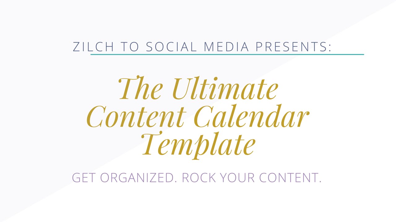 How To Create A Content Calendar Using My Template