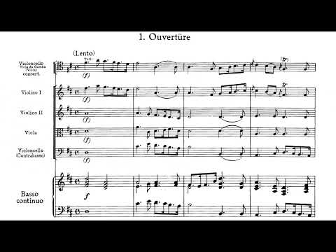 Overture-Suite for Viola da Gamba in D Major TWV 55:D6 By Georg Philipp Telemann (with Score)