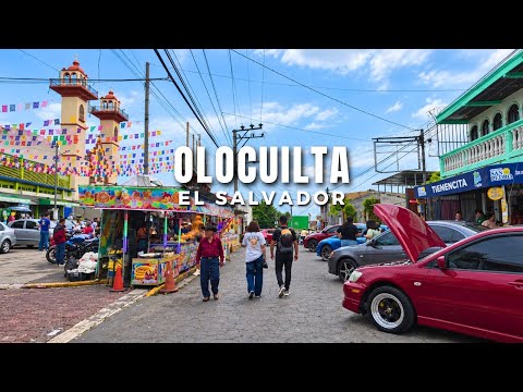 Ciudad de las Pupusas, Fiestas Patronales y Car Show | Olocuilta, La Paz | Caminata 4K El Salvador