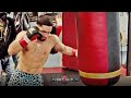 DANNY GARCIA GETTING KNOCKOUT HOOKS READY FOR ERROL SPENCE JR; DRILLS HEAVY BAG WITH POWER PUNCHES