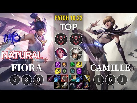 DMO Natural Fiora vs Camille Top - KR Patch 10.22
