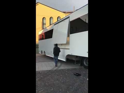 Visibly Loud "Articulated Dream" Generation II Luxury Motorhome Preparing For Travel