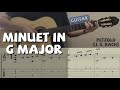 Minuet In G Major BWV Anh 114 Petzold J S Bach Guitar Notation TAB
