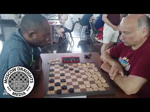 African Vice Champion GMI Mouanda Cesar 🇨🇬 Clashes with Draughts Legend GMI Guntis Valneris 🇱🇻