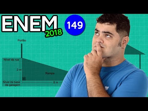 🔥 ENEM 2018 Math 149 👉🏻 Garage Level, Percentage and Geometry