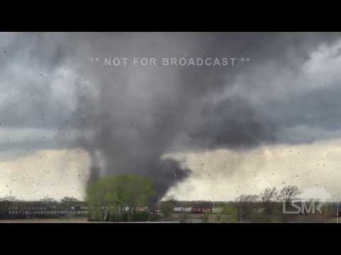 04-26-2024 Lincoln Nebraska  - Extreme video of tornado crossing I-80 in. Ebradka