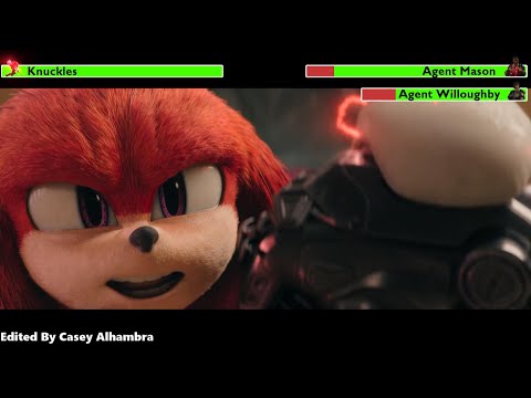 Knuckles (2024) Hotel Battle with healthbars
