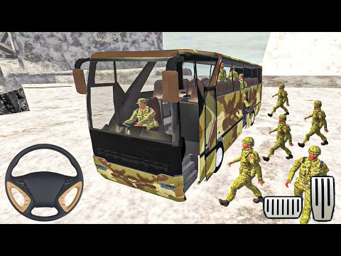 US Army Coach Bus Driver 2021 - Offroad Military Transporter Bus Simulator - Android Gameplay #35