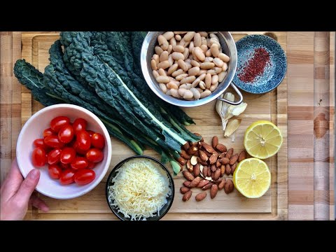 Cannellini Beans with Kale Almond Pesto Recipe - Eat Simple Food