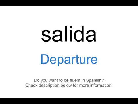 How to say "Departure" in Spanish | salida