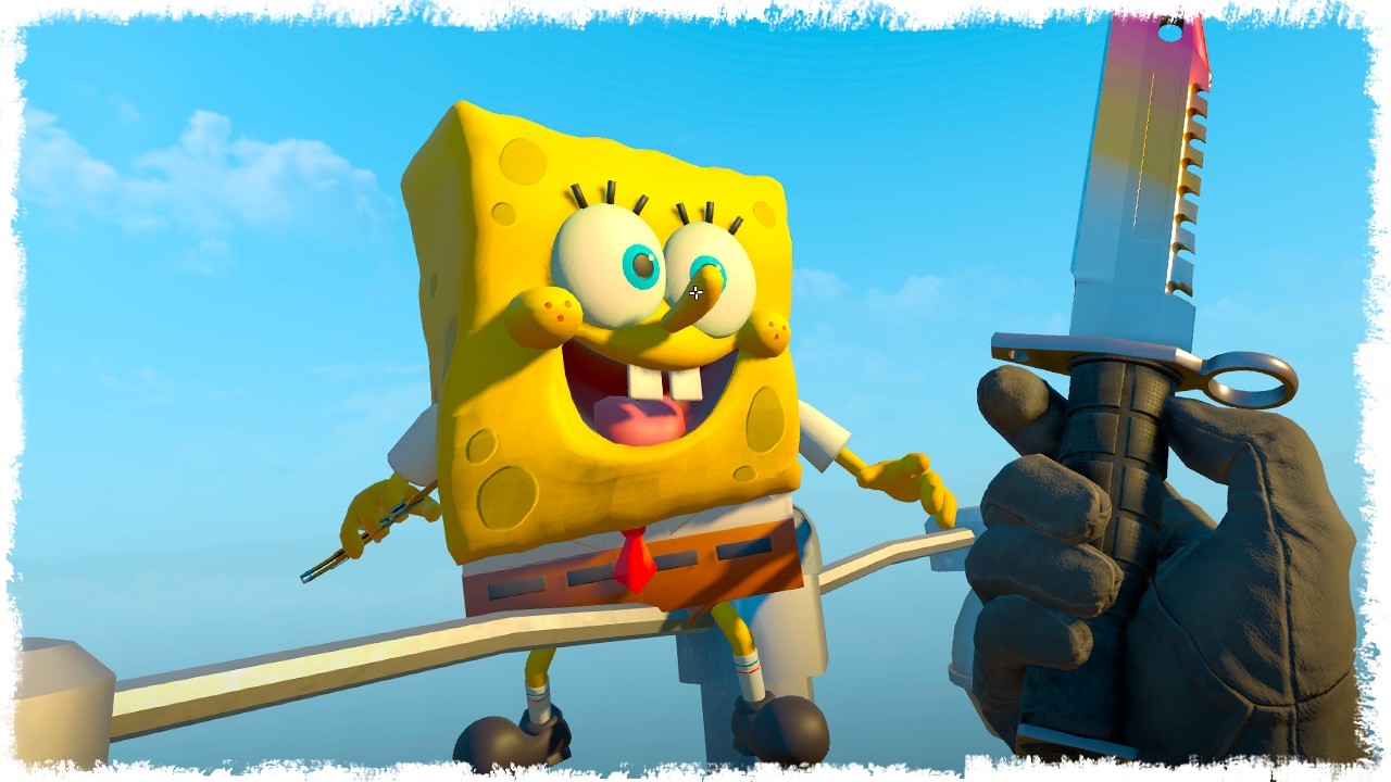 ЖЕЛТАЯ ГУБКА КОШМАРИТ МАНЬЯКА В CS!!!