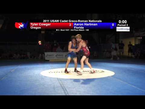 Cadet Greco 3rd 140 - Aaron Hartman (FL) vs. Tyler Cowger (OR)