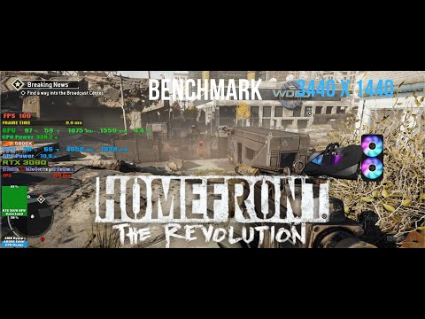 Homefront The Revolution RTX 3090 Gigabyte AORUS WATERFORCE Benchmark  R5800x 3440x1440 Ultrawide