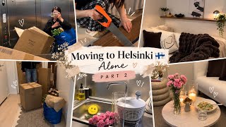Moving to Helsinki 🇫🇮 | Solo Living in Finland, Making My 24m² Apartment Cozy 🏡📦