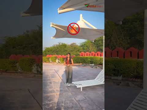 Umbrella canopy tensile structure with the latest design at a resort. Mordern structure