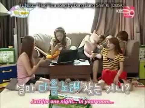 Girls' Generation Taeyeon, Tiffany, Seohyun, Sooyoung, Hyoyeon lip sing Hug by TVXQ... so funny.