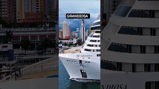 MSC GRANDIOSA cruzeiro navio Santos  Salvador Buzios @cruzeiros2025  maior #drone #shorts