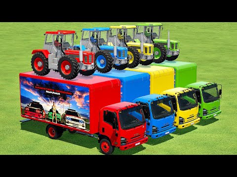 TRANSPORT, LOAD STONES & PARKOUR JOBS WITH SCHLUTER COLORED TRACTORS - Farming Simulator 22