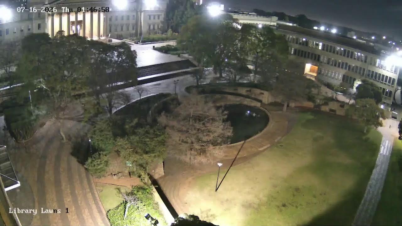 Live webcam view of Wits Great Hall and Library Lawns