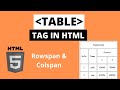 HTML Table Using Rowspan Colspan Html Tutorial For Beginner Part 8