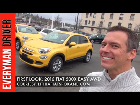 Here's the very YELLOW 2016 Fiat 500x on Everyman Driver