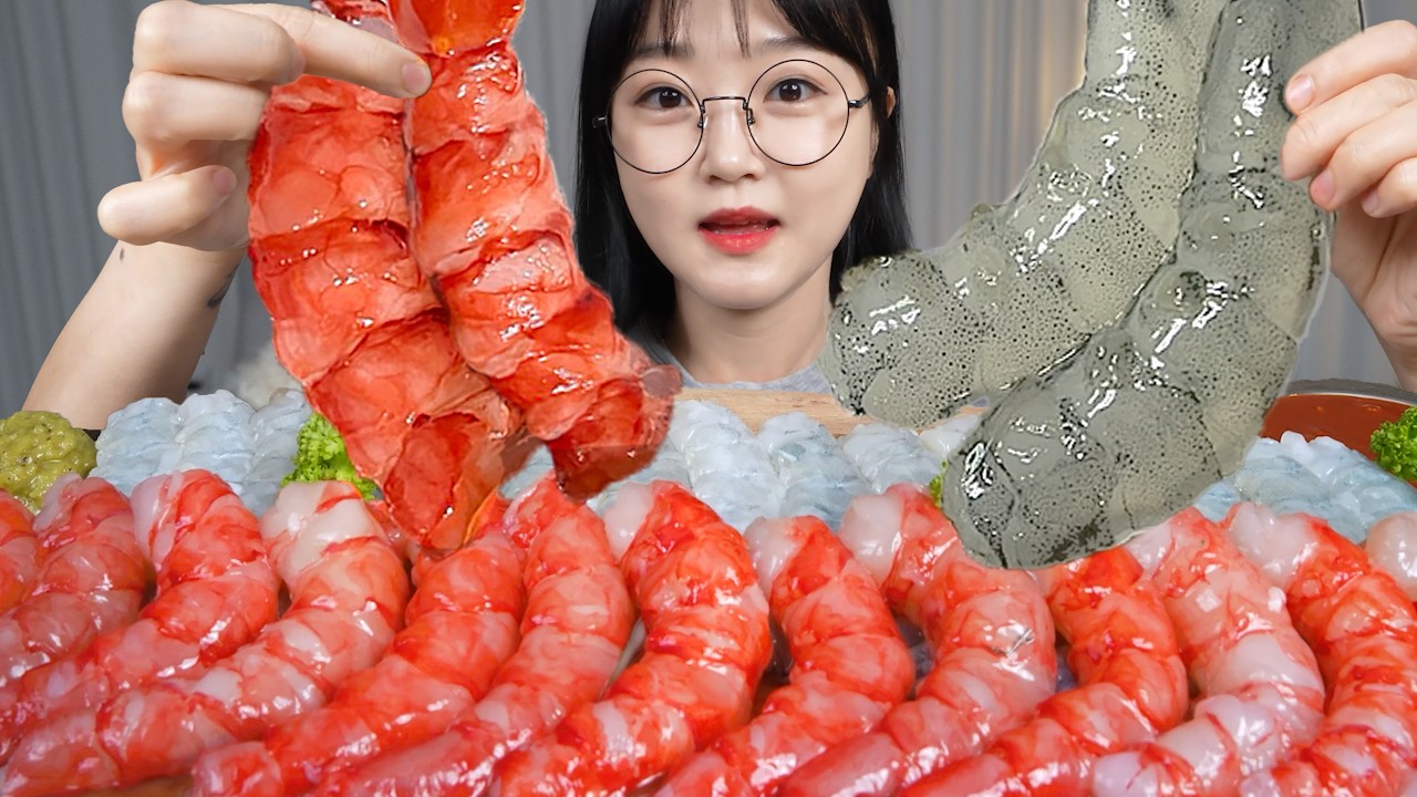 생새우 좋아한다면 꼭 먹어봐야 할 까라비네로새우와 활새우 먹방🦐RAW SHRIMP MUKBANG ASMR