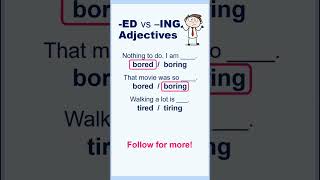 ED vs ING Adjectives QUIZ  Short #englishspeaking360 #english #esl