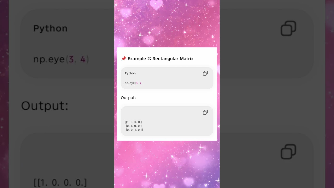 AD25201 UNIT 5 Identity array, eye function #identity #array#eye#function#pythondatascience #live