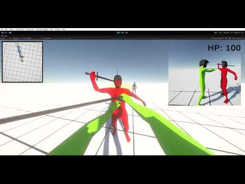 Medieval fullbody FPS controller made in Unity #2 | Combat AI test