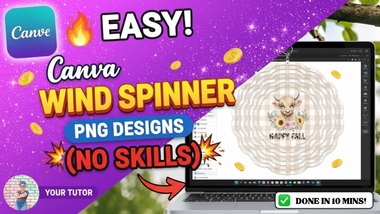 How to Make Wind Spinner Designs That SELL on Etsy (with Canva!) 💸
