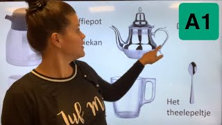 NT2 A1 LES 28 🧑‍🧑‍🧒‍🧒🚪visite🙋🏻‍♀️ga zitten🪑theepot🫖suikerklontje◻️koffie?☕️ #learndutch TC2.11