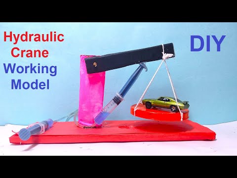 hydraulic crane working model for science fair exhibition project DIY at home howtofunda