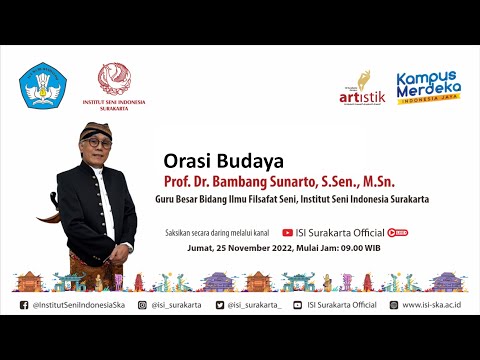 Orasi Guru Besar Prof. Dr. Bambang Sunarto, S.Sen., M.Sn.