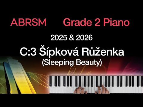 Sleeping Beauty / ABRSM Grade 2 Piano 2025 & 2026, C:3 / Synthesia Piano tutorial + Slow Version