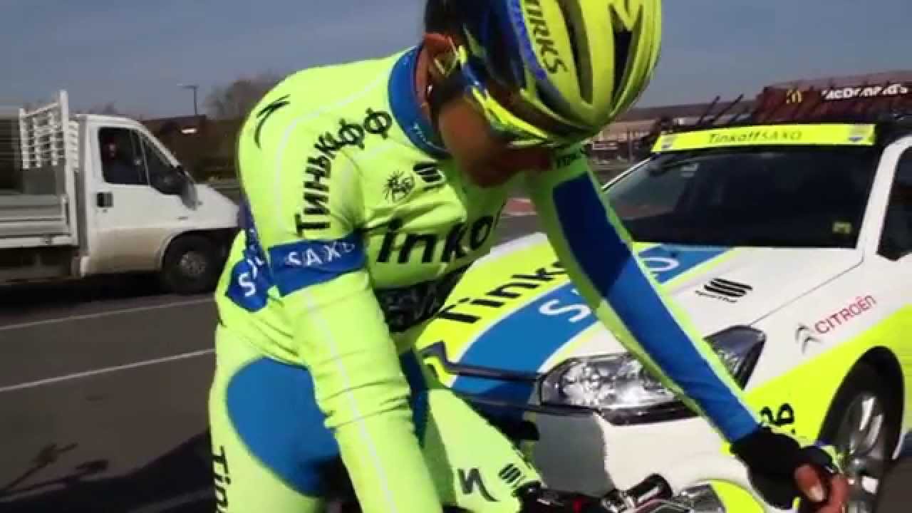 Tinkoff-Saxo reconnoiter the 2015 Paris-Roubaix course - YouTube