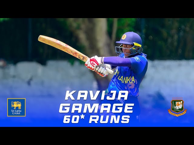 Highlights –  Kavija Gamage 60* Runs | 1st One Day Game | U19 Sri Lanka vs Bangladesh